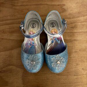 Disney Frozen High Heel Shoes Toddler Size 6 Light Blue Snowflake Elsa Anna